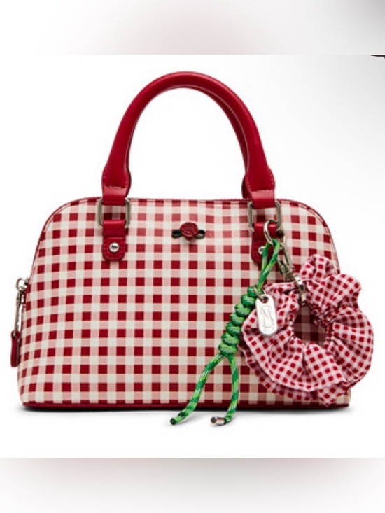 Steve Madden Handbags - Steve Madden Red Gingham Satchel with Green Charm Bfayth crossbody with strap
